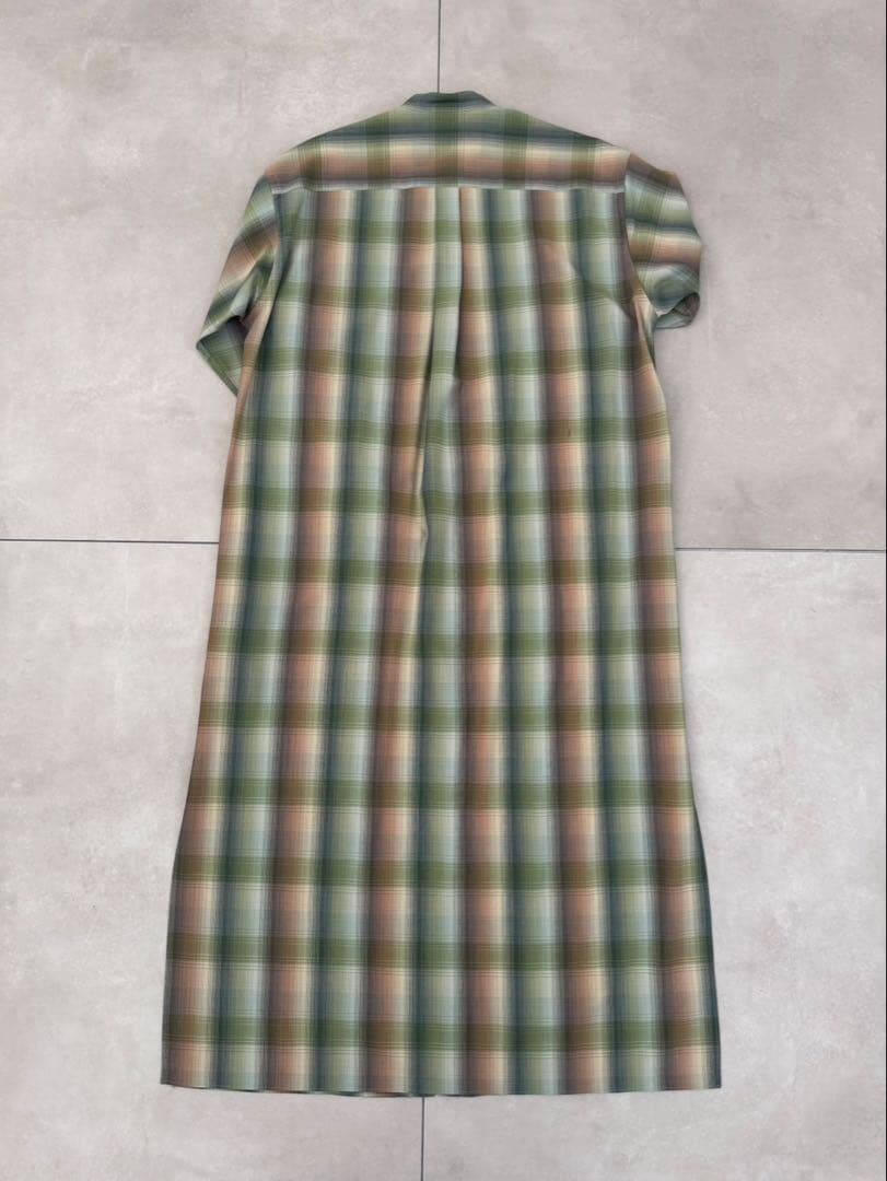 AURALEE チェック柄 ロングシャツワンピース