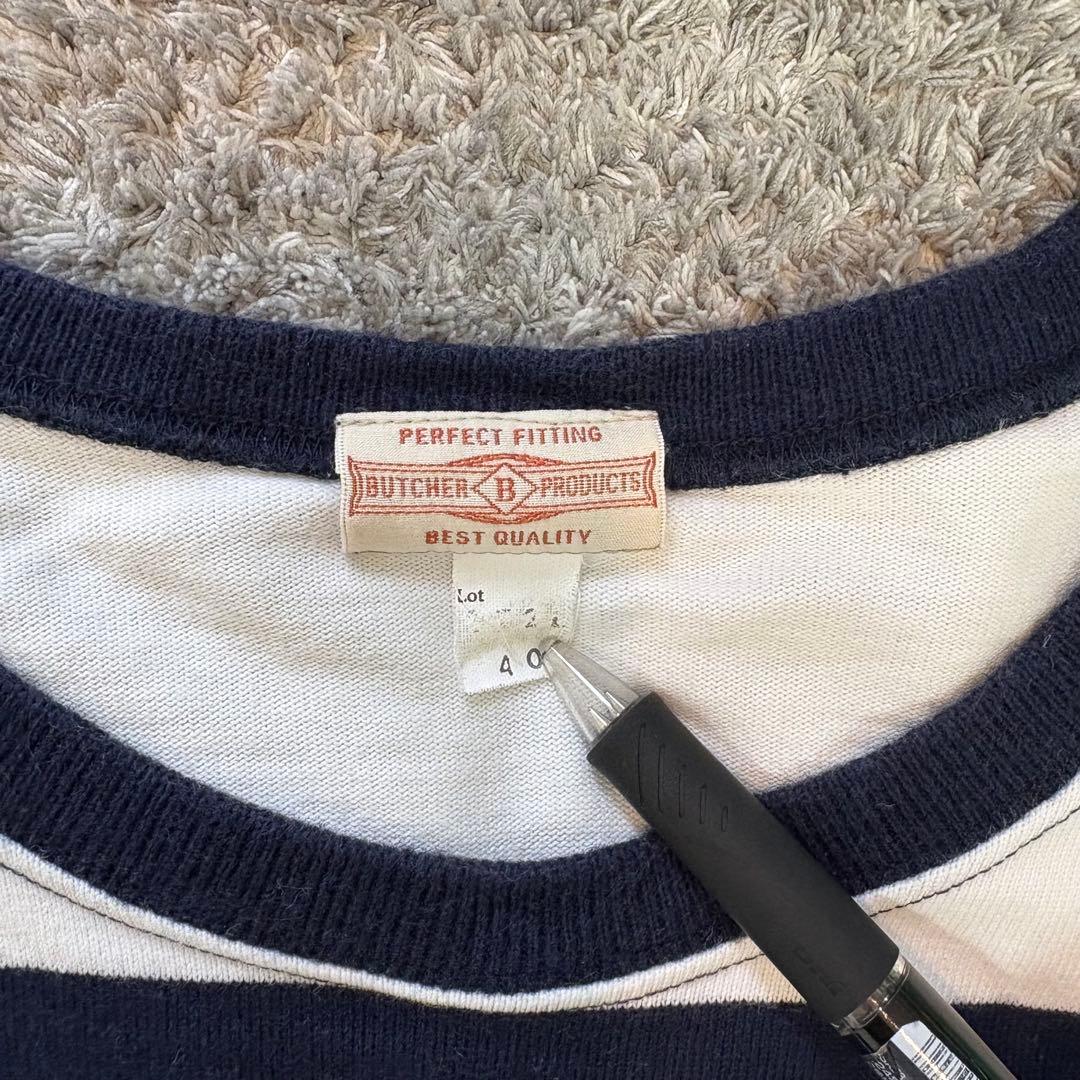 BUTCHER PRODUCTS ストライプ長袖カットソーサイズ40アットラスト