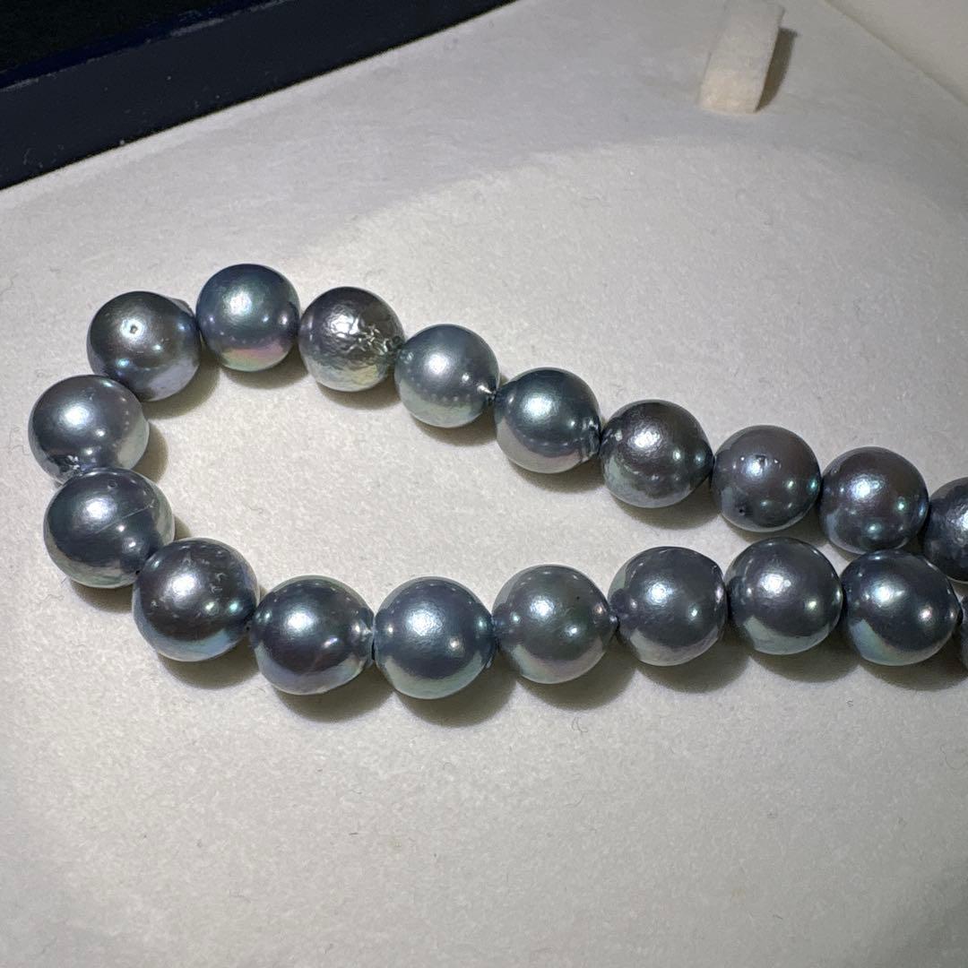 大珠あこや✨パール 本真珠 ブルー 約41.5cm 約8.8-9.5㎜