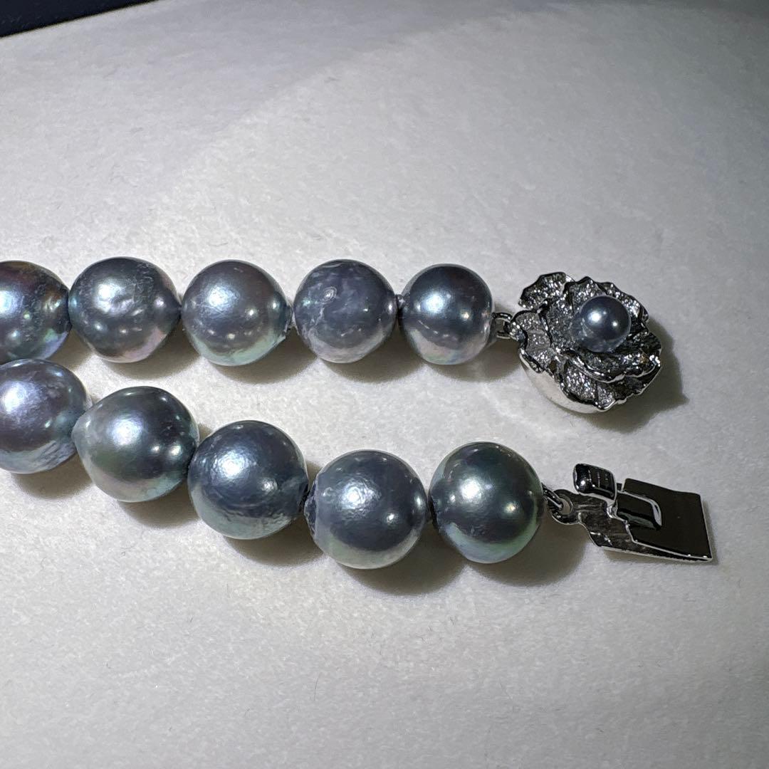 大珠あこや✨パール 本真珠 ブルー 約41.5cm 約8.8-9.5㎜