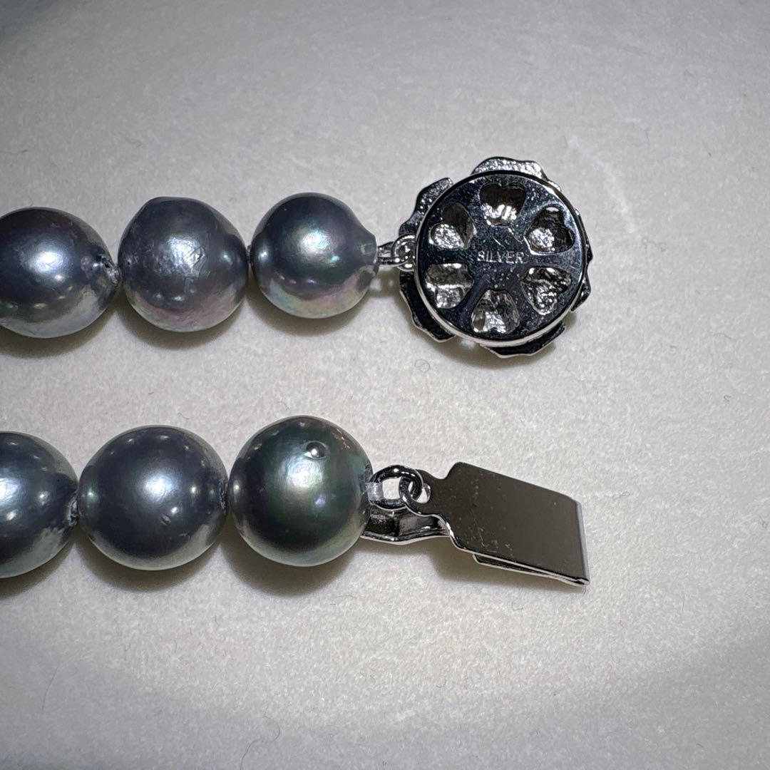 大珠あこや✨パール 本真珠 ブルー 約41.5cm 約8.8-9.5㎜