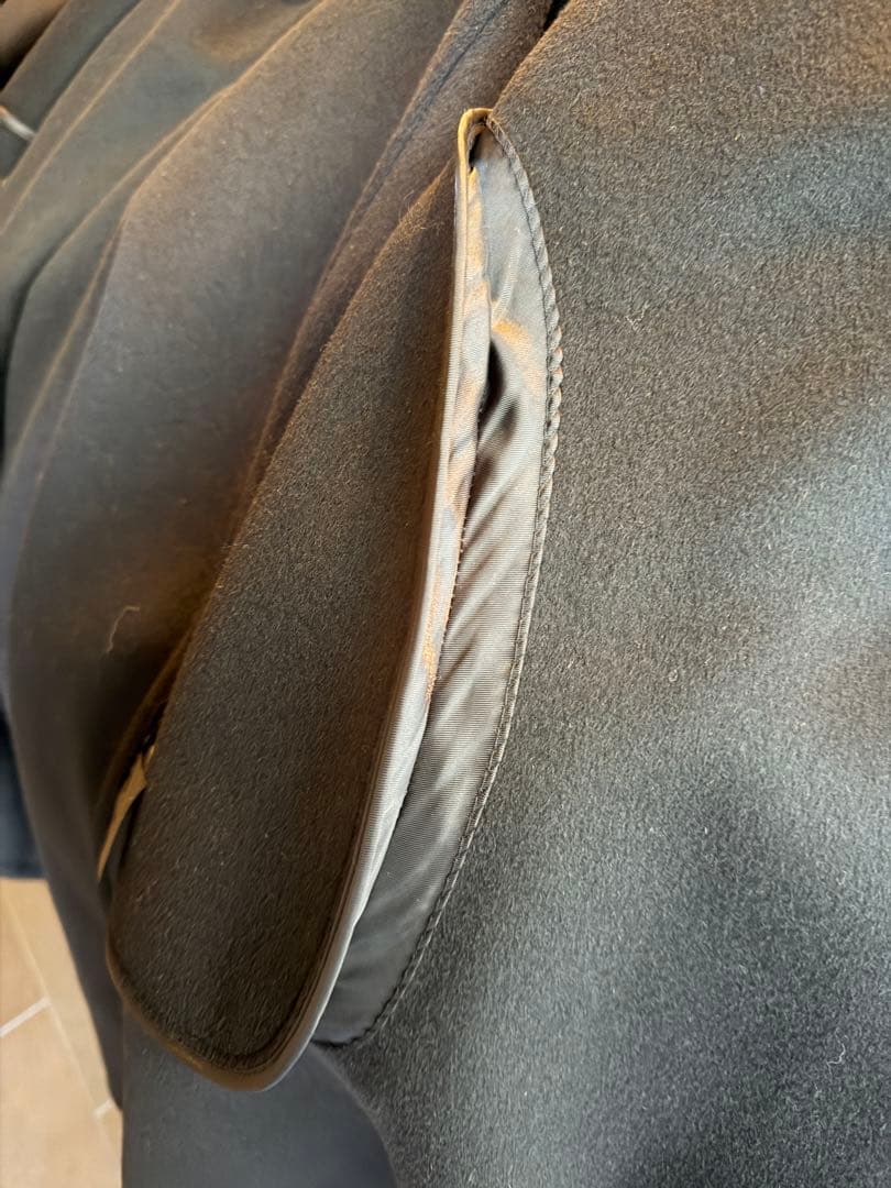 T*ー様 UNIQLO +J カシミヤブレンドノーカラーコート BLACK XX