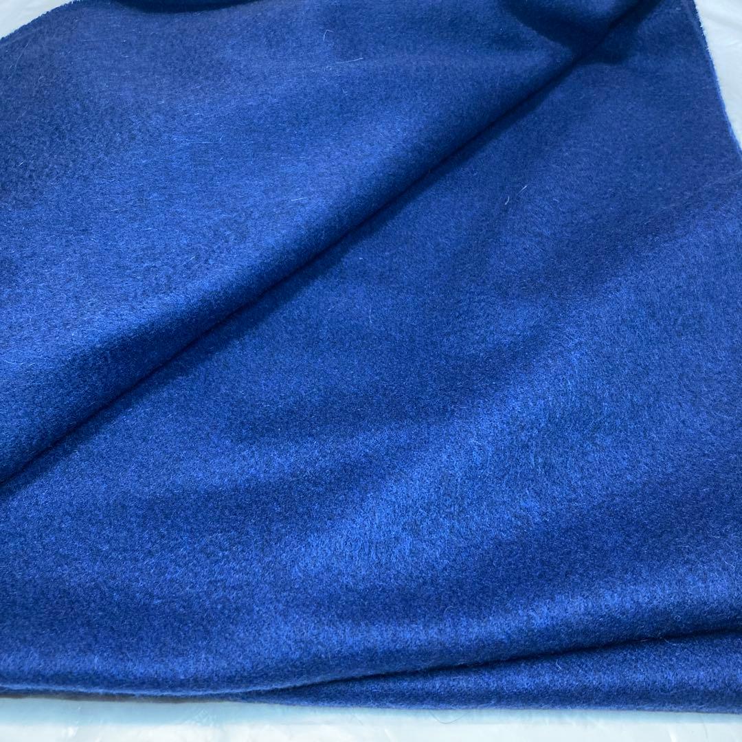 極美品 ジョンストンズ カシミヤ100％ 大判ストール ダークブルー 国内正規品