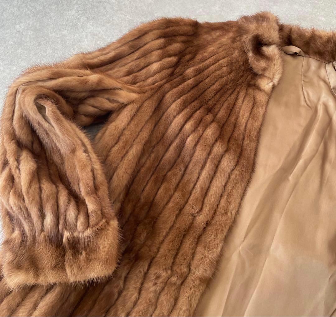 美品【希少】高級毛皮ミンク ジャケットコート ブラウン