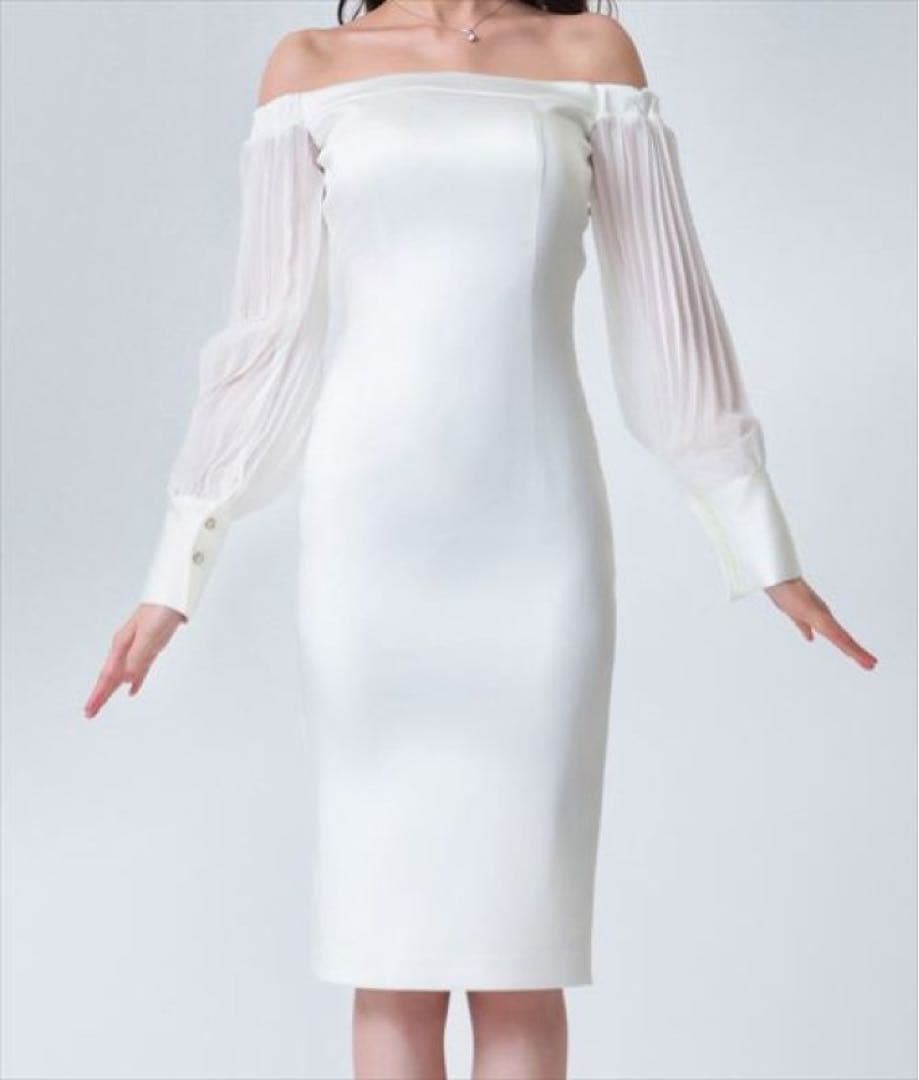 リンファーレ新作サテンオフショルドレス