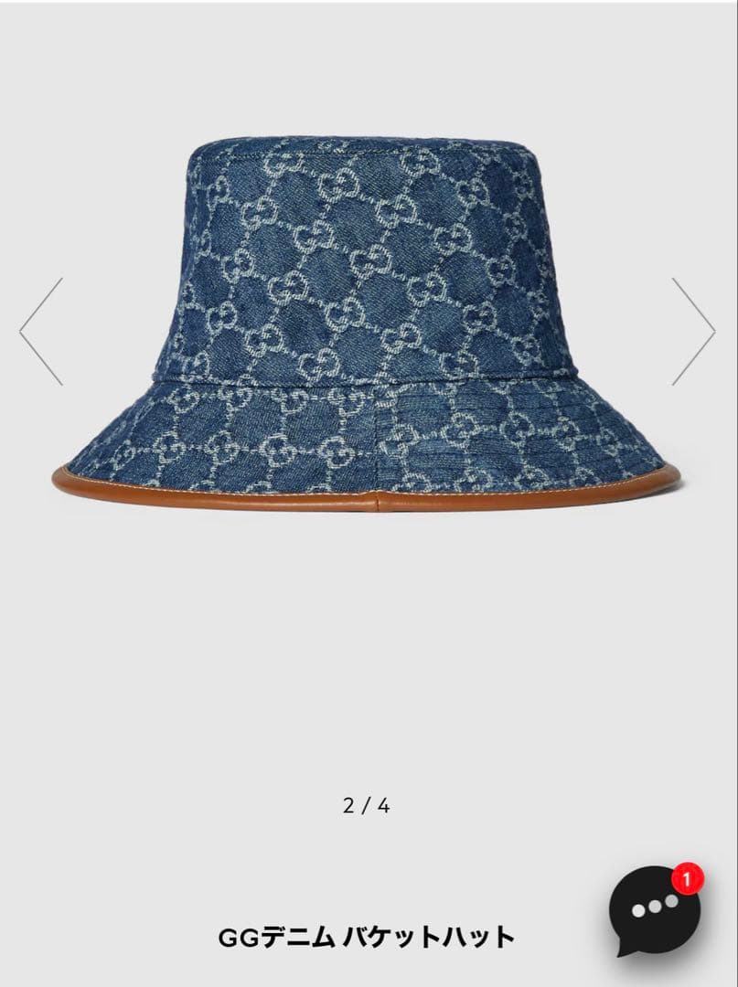 GUCCI バケットハット GGパターン デニム