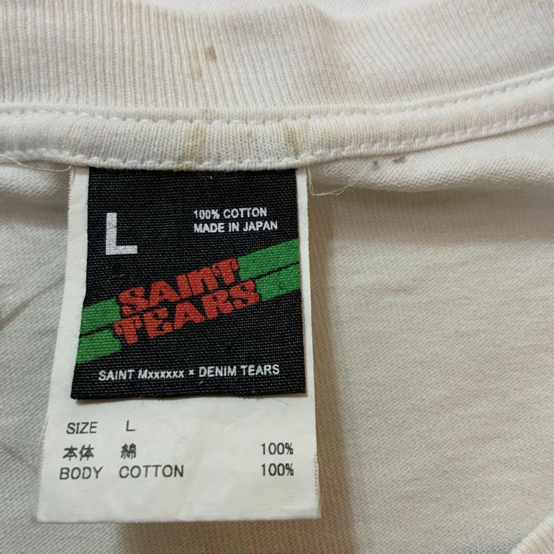 S/S セントマイケル デニムティアーズ Tシャツ ヴィンテージ加工 L