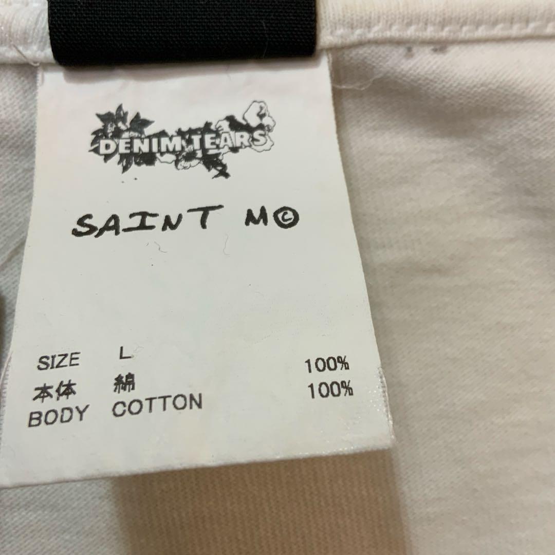 S/S セントマイケル デニムティアーズ Tシャツ ヴィンテージ加工 L