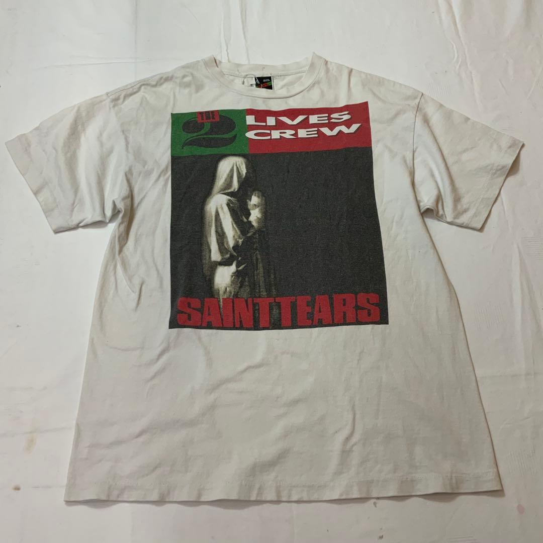 S/S セントマイケル デニムティアーズ Tシャツ ヴィンテージ加工 L