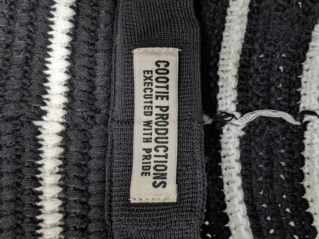 クーティー/ローゲージボーダーニットバケットハット/サイズ調整可内部アジャスター