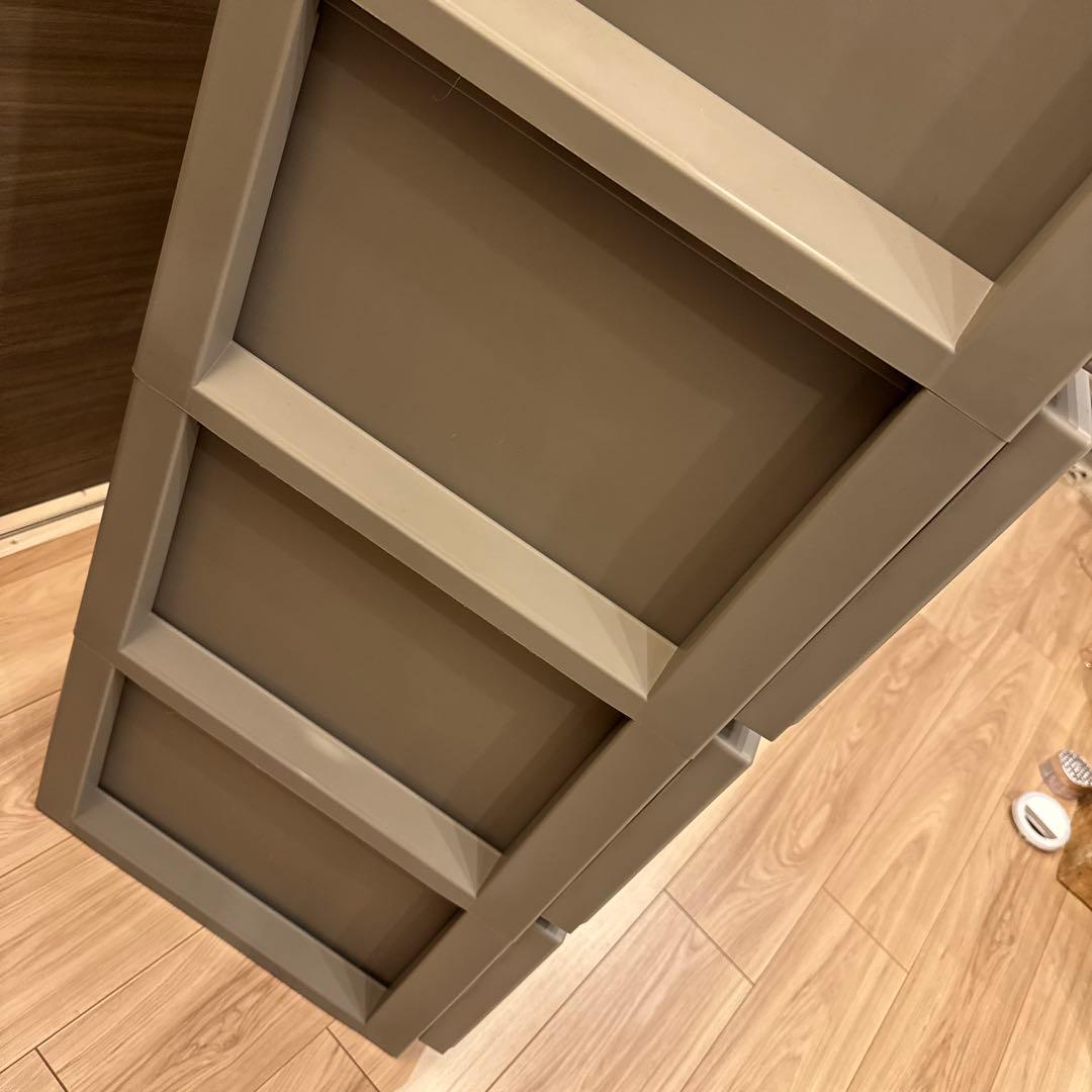 グレー　4段引き出しチェストワイドサイズ　ワイドチェスト2セットタンス