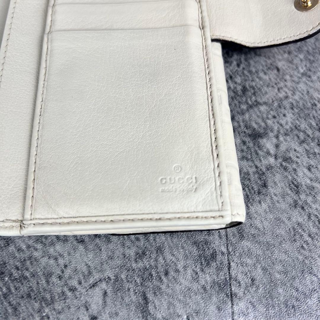 GUCCI ラブリーハート GGエンボス レザー長財布 アイボリー