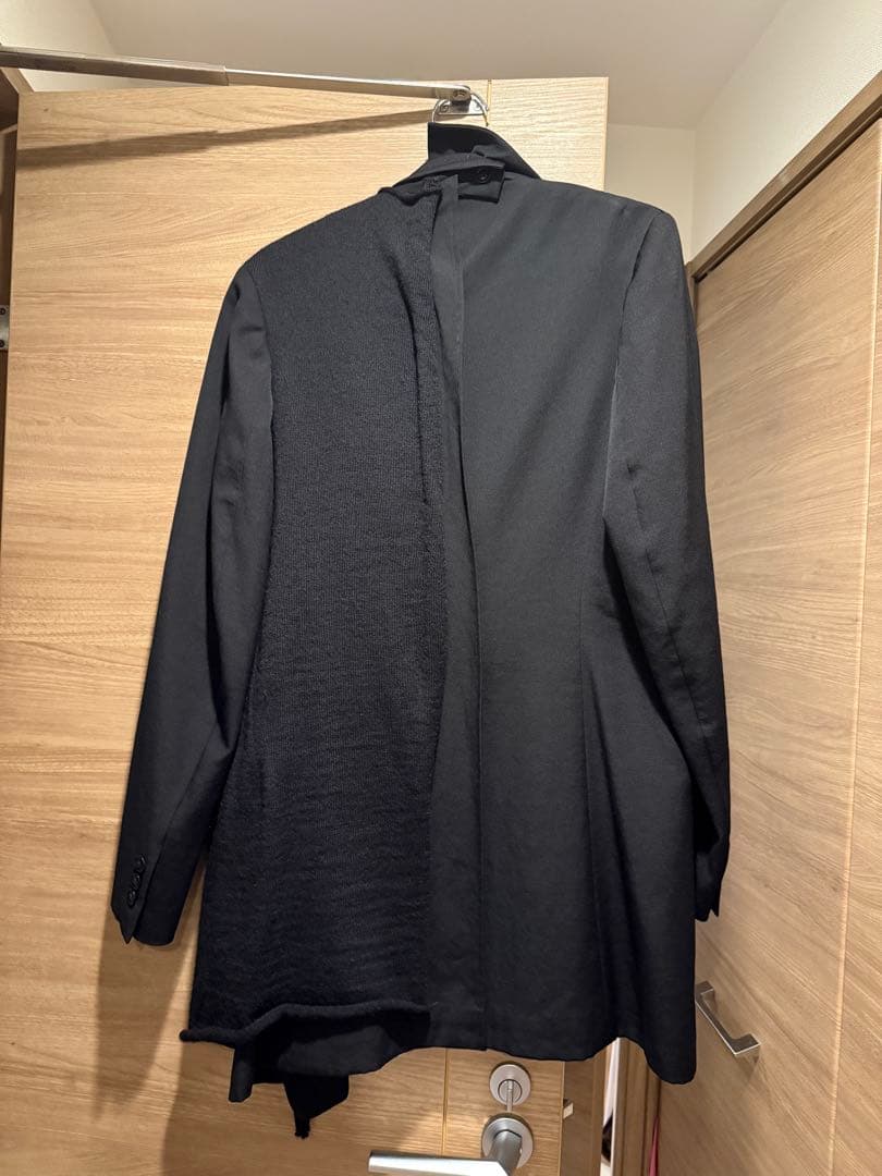 ヨウジヤマモト ワイズ ジャケット ニット 切替 アシンメトリー 再構築