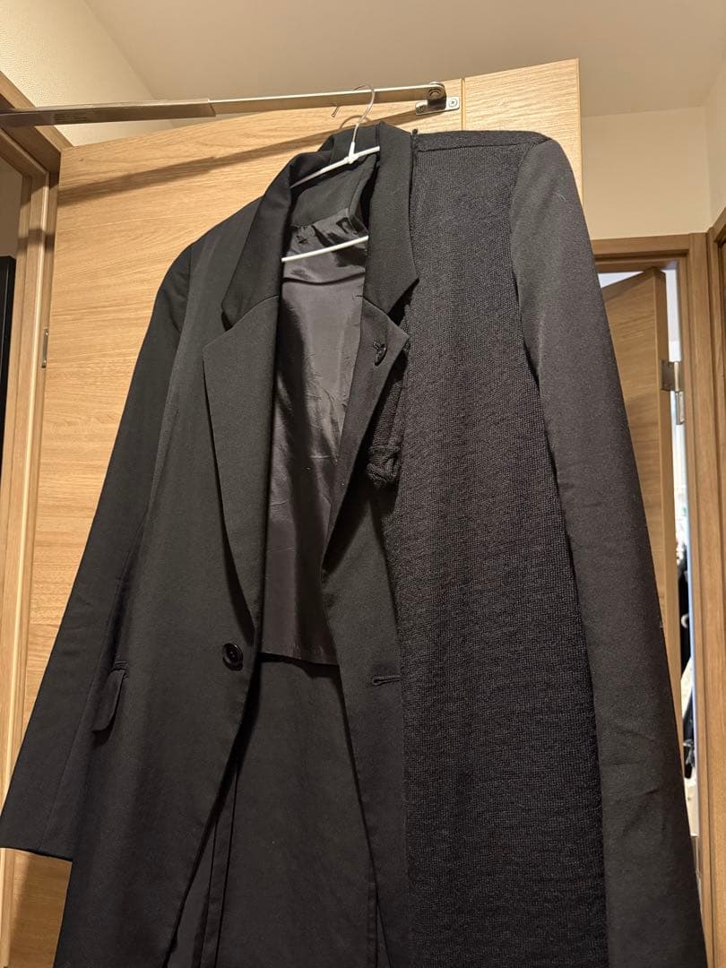 ヨウジヤマモト ワイズ ジャケット ニット 切替 アシンメトリー 再構築