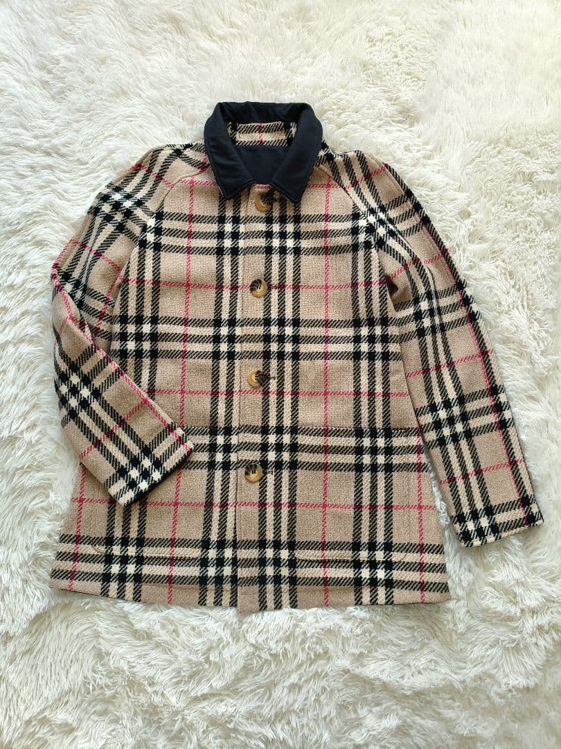 美品　 バーバリーロンドン　ノバチェック　リバーシブル　ジャケット コート　毛