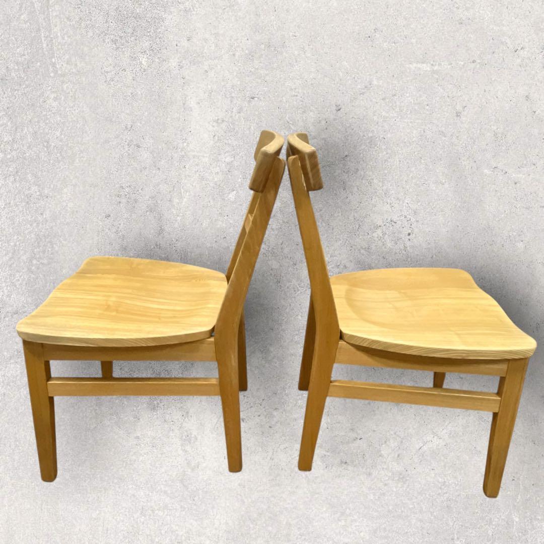 ダイニングチェア　2脚セット　オーク　木製　カリモク　無印　ナチュラル