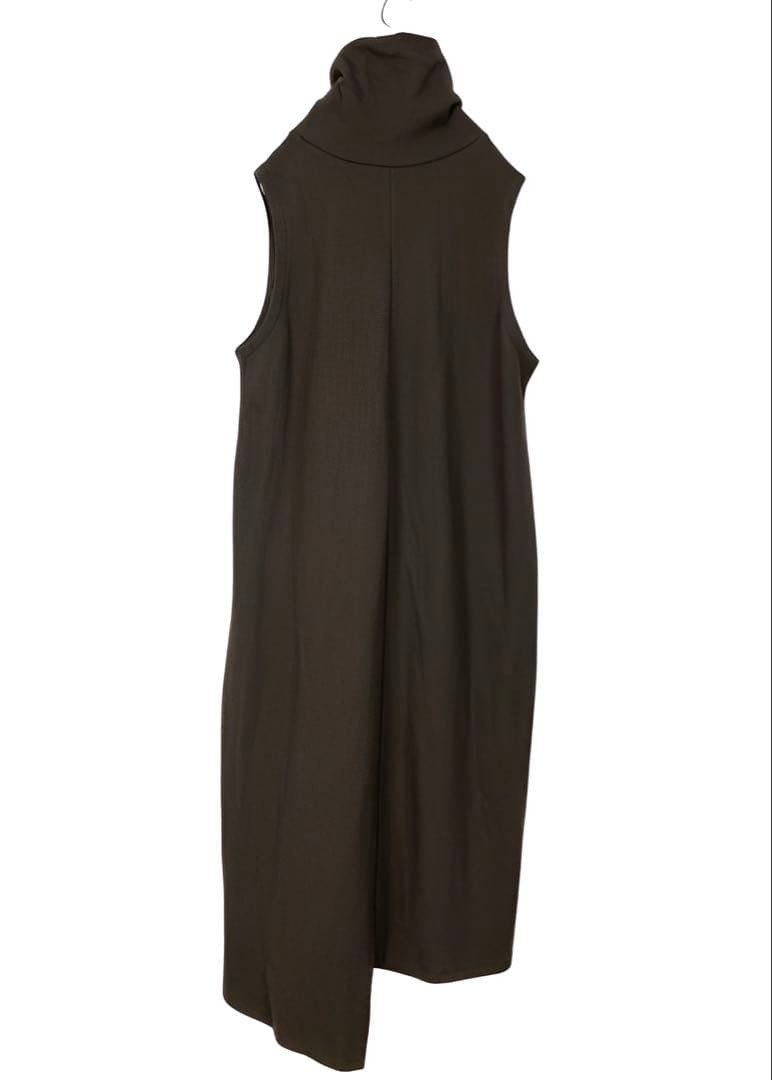 Y's 美品 23AW ウール ハイネック ワンピース カーキブラウン2