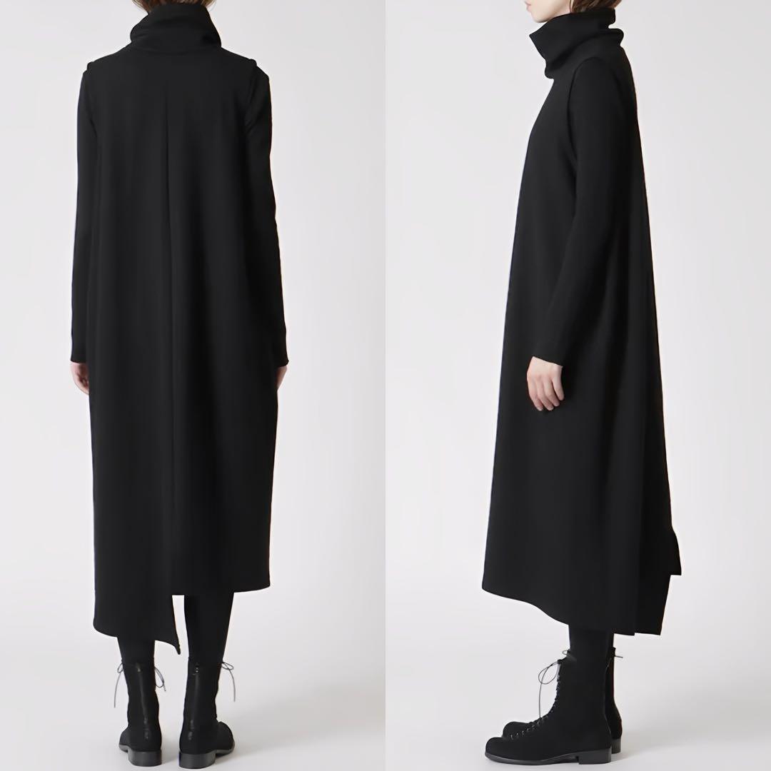 Y's 美品 23AW ウール ハイネック ワンピース カーキブラウン2