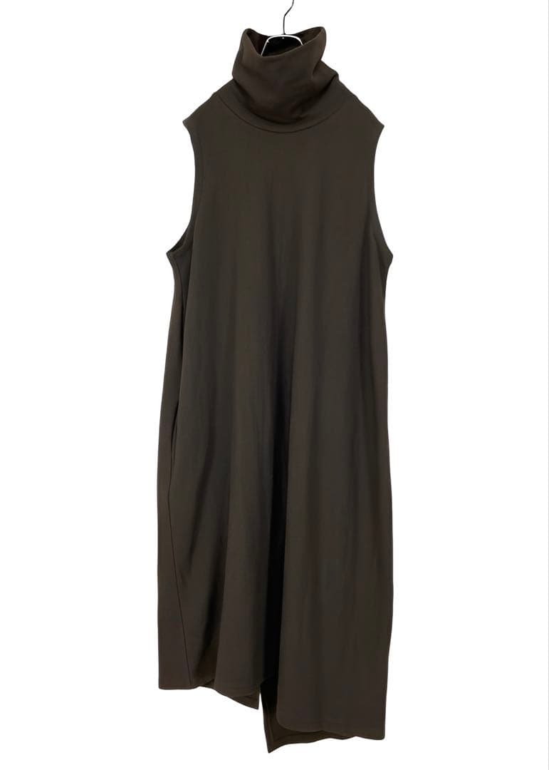 Y's 美品 23AW ウール ハイネック ワンピース カーキブラウン2