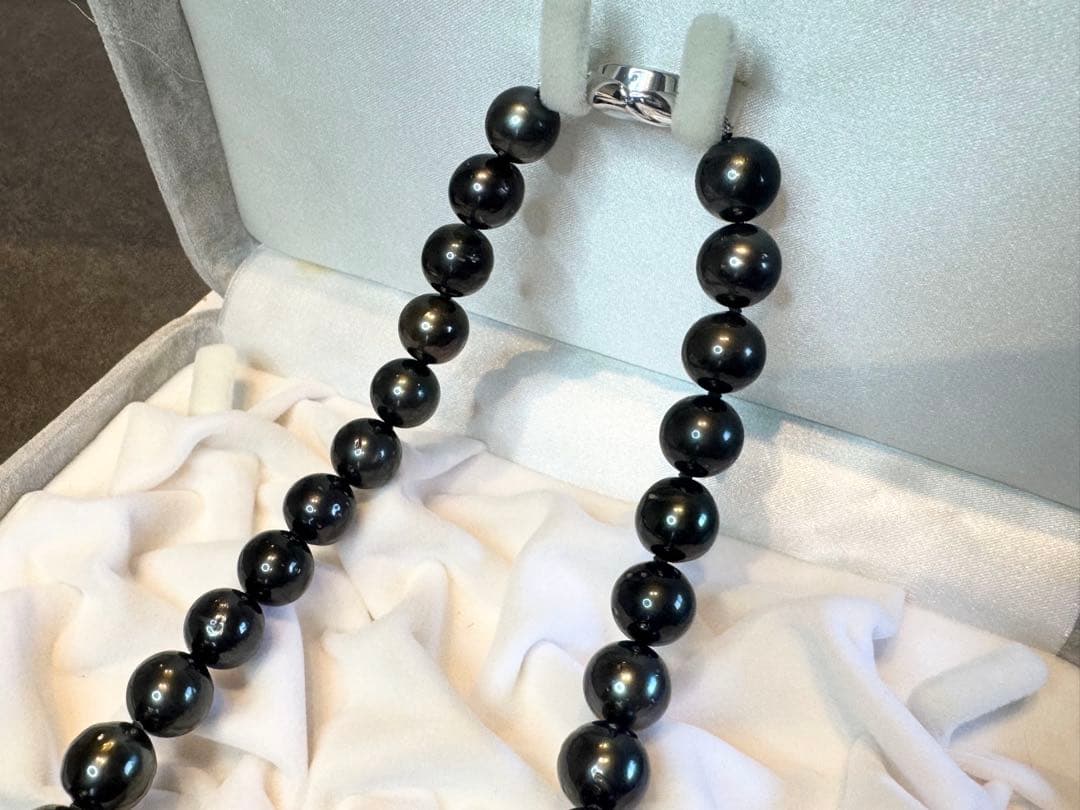 大粒 黒蝶真珠 ネックレス 鑑別書付き 10.5〜13.5mm 本真珠