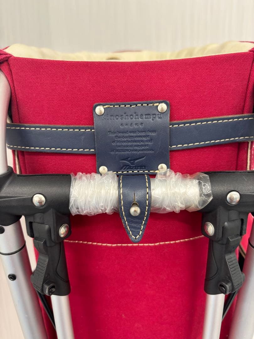 お値下げ　美品！木の庄帆布　赤 　フレームウォーカー　ミズノ　スタンド式