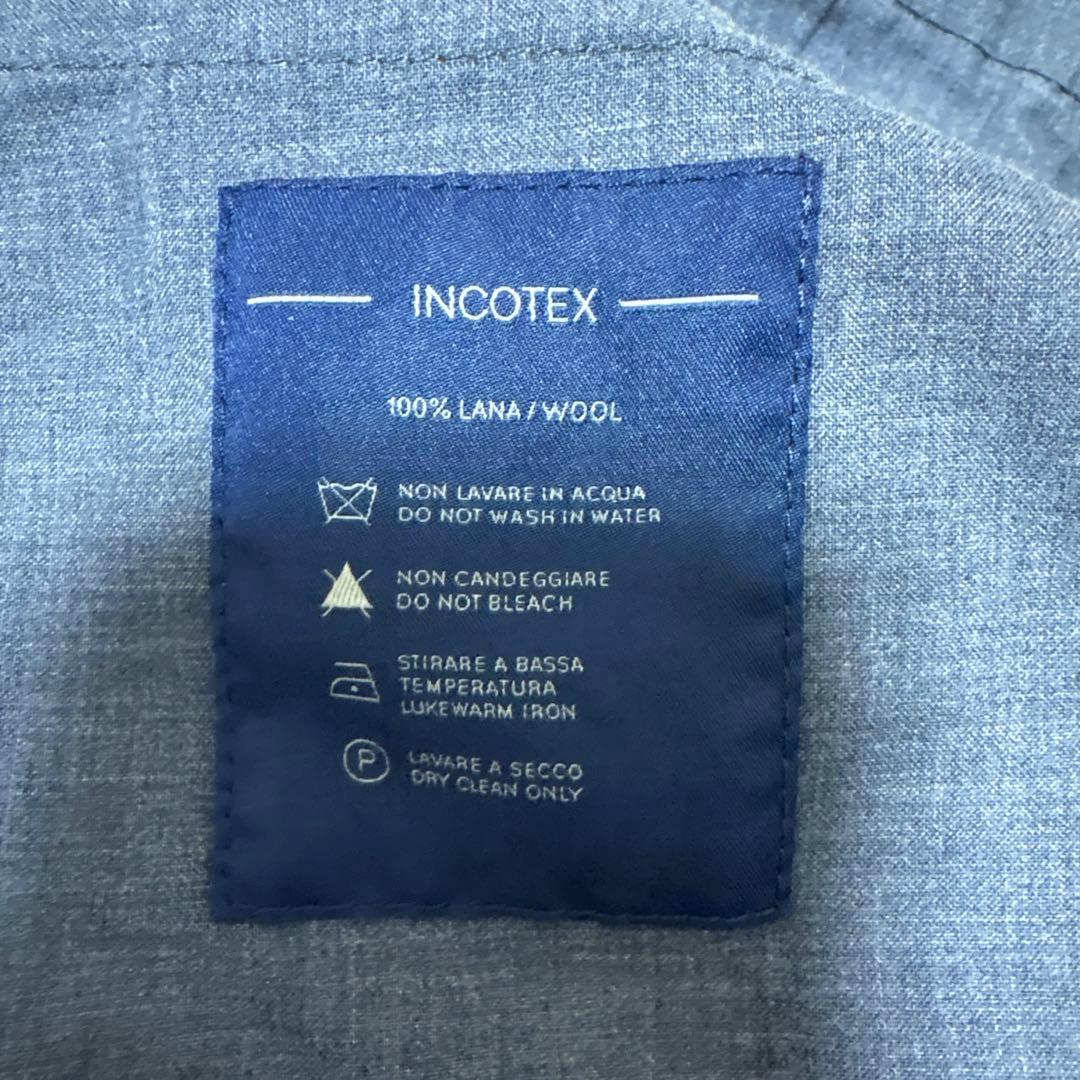 新品タグ付き INCOTEX スリムフィットウールスラックスパンツ グリーン54