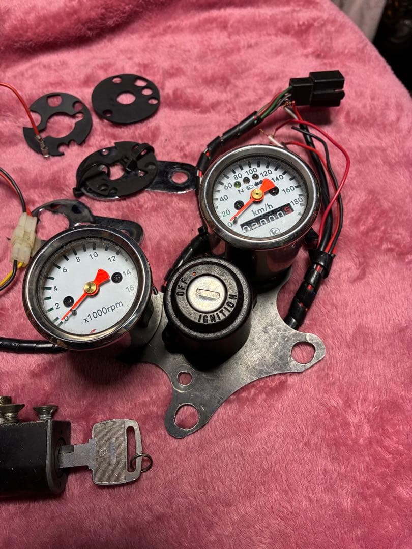 KITACO キタコミニミニメーターセット&キーシリンダー&ハンドルロックセット