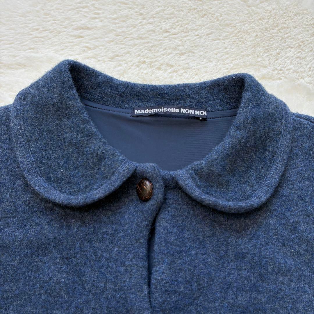美品 Mademoiselle NON NON 丸襟ニットジャケット