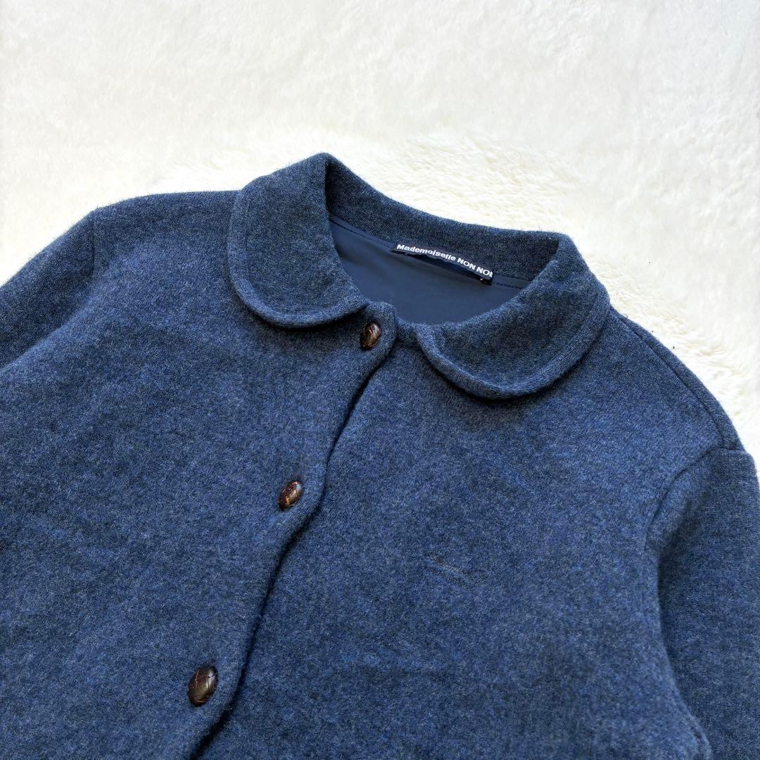 美品 Mademoiselle NON NON 丸襟ニットジャケット