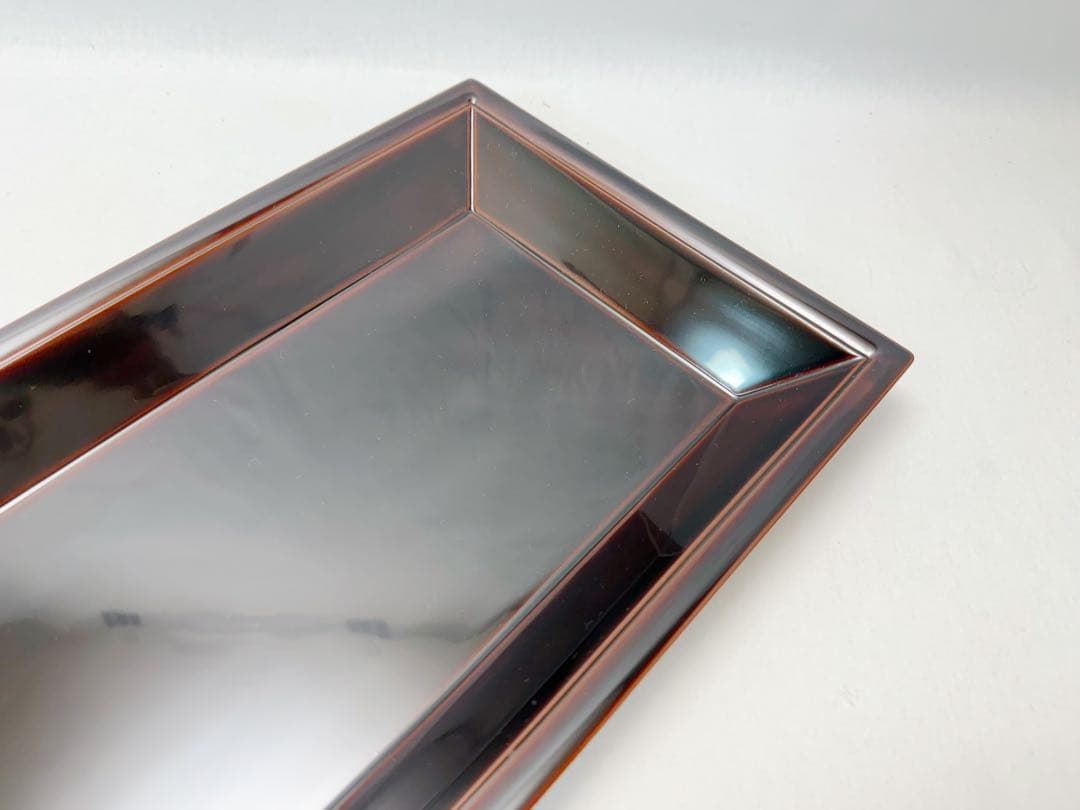 ほぼ未使用 茶道具 木製溜塗 香付花月 且坐 且座 香盆 長盆 元箱