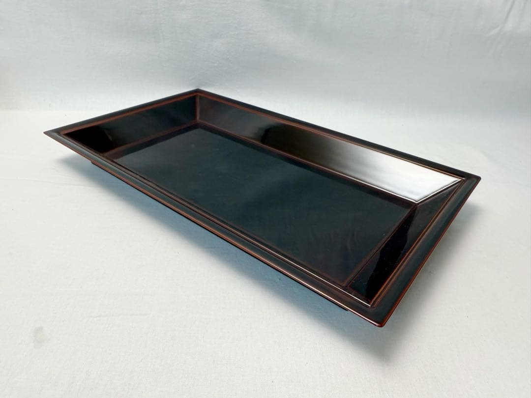 ほぼ未使用 茶道具 木製溜塗 香付花月 且坐 且座 香盆 長盆 元箱