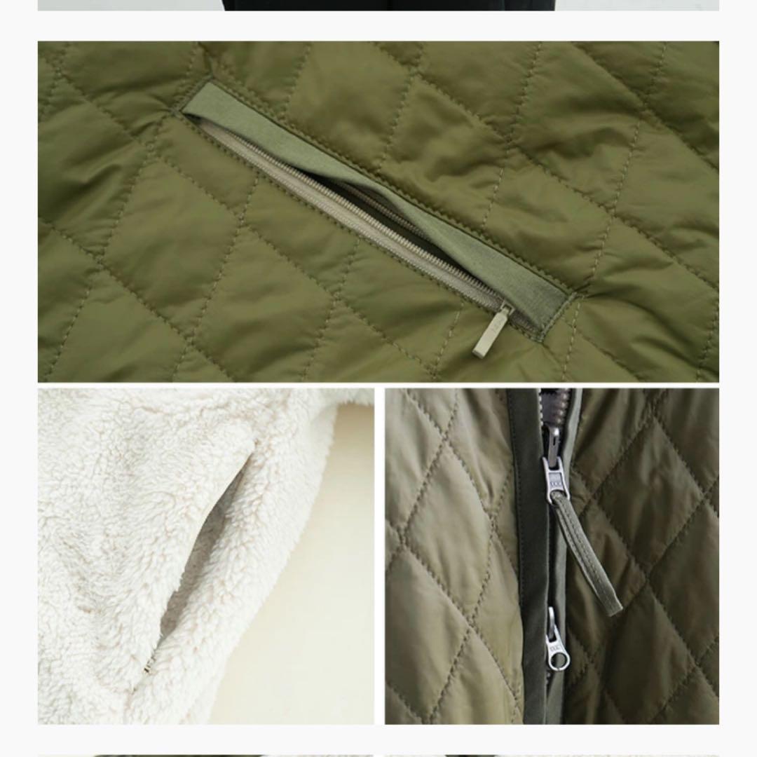 【年末年始セール】solamonat poche リバーシブルボアコート　カーキ