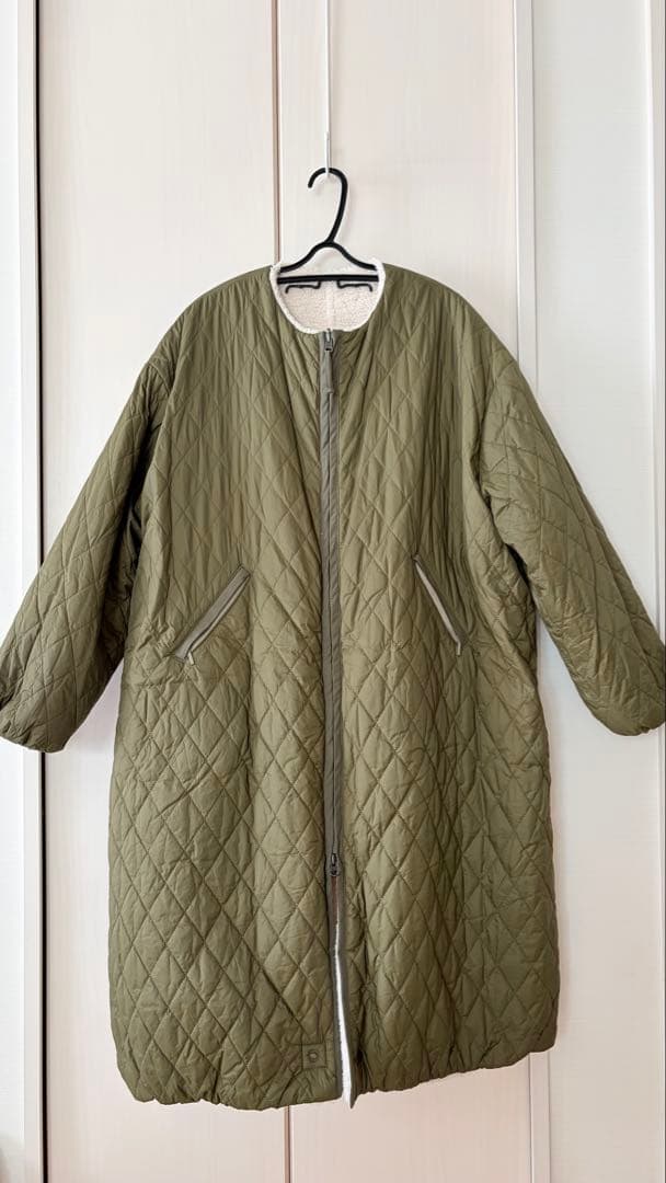 【年末年始セール】solamonat poche リバーシブルボアコート　カーキ