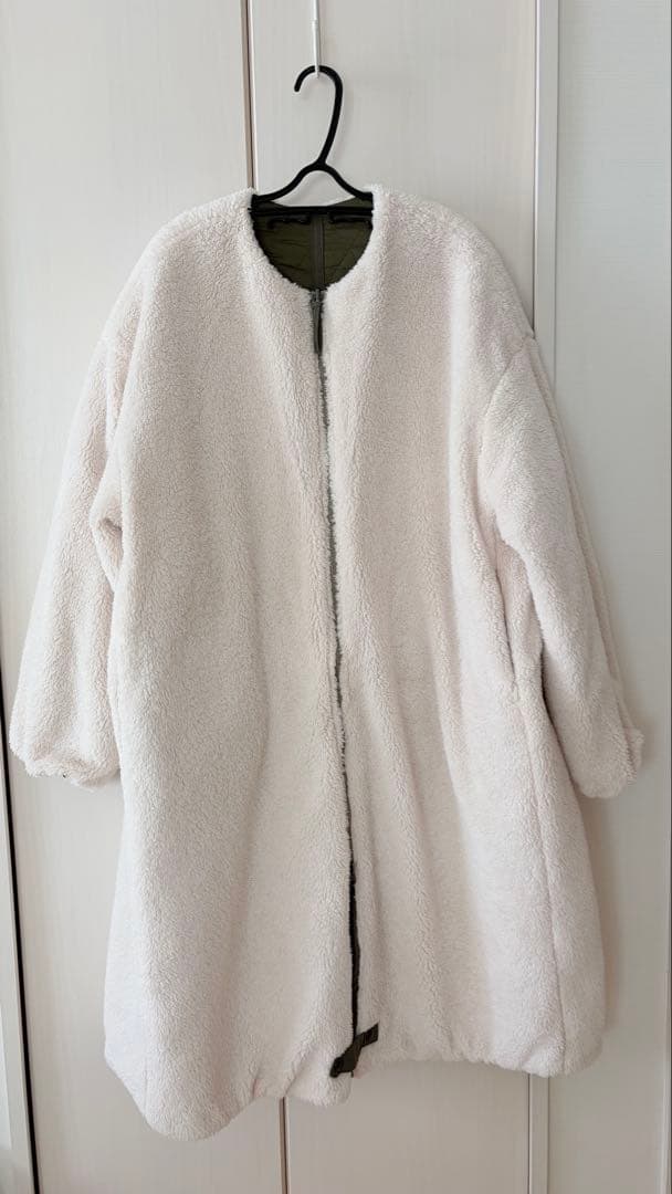 【年末年始セール】solamonat poche リバーシブルボアコート　カーキ