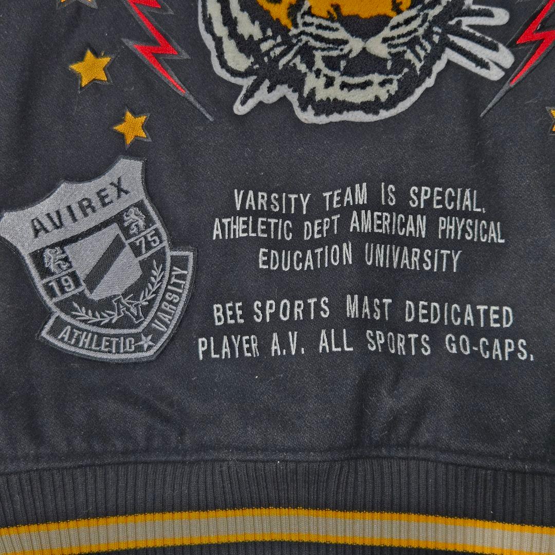 激レア　アヴィレックス　M　虎　バーシティ　レザージャケット　スタジャン　黒