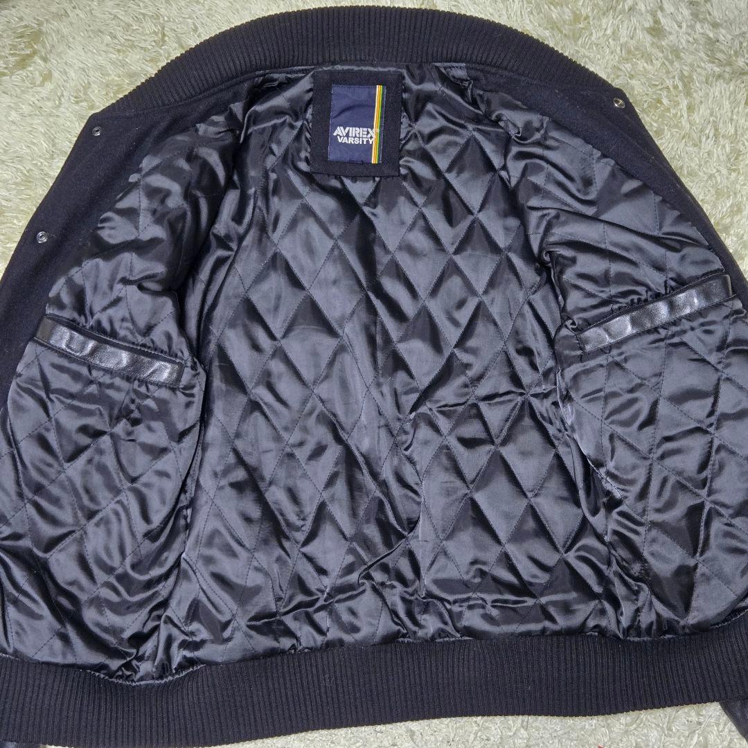 激レア　アヴィレックス　M　虎　バーシティ　レザージャケット　スタジャン　黒