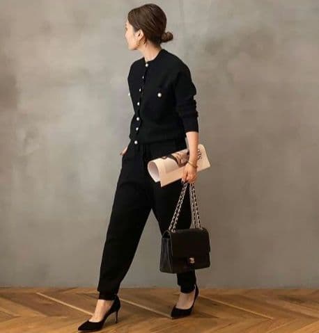 MADISONBLUE　マディソンブルー　パールジャンプスーツ　ブラック