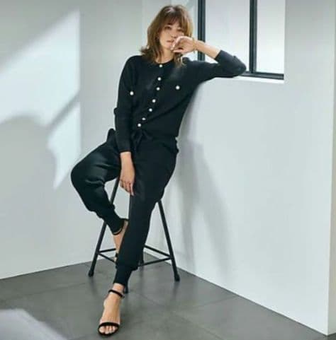 MADISONBLUE　マディソンブルー　パールジャンプスーツ　ブラック