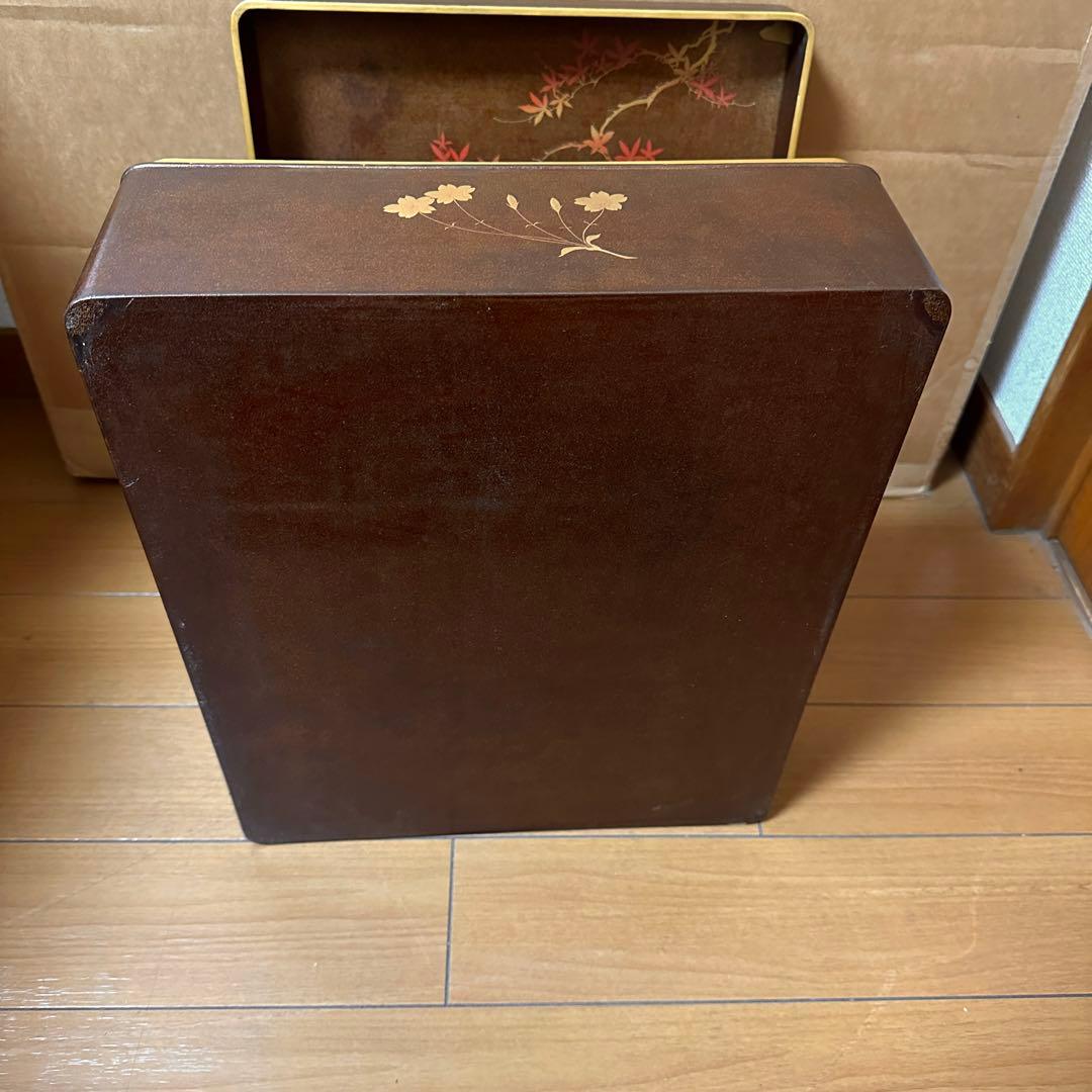 金蒔絵吉野山図硯箱 明治時代-19世紀頃 硯 水滴 双鹿 内梨子地漆器文房具