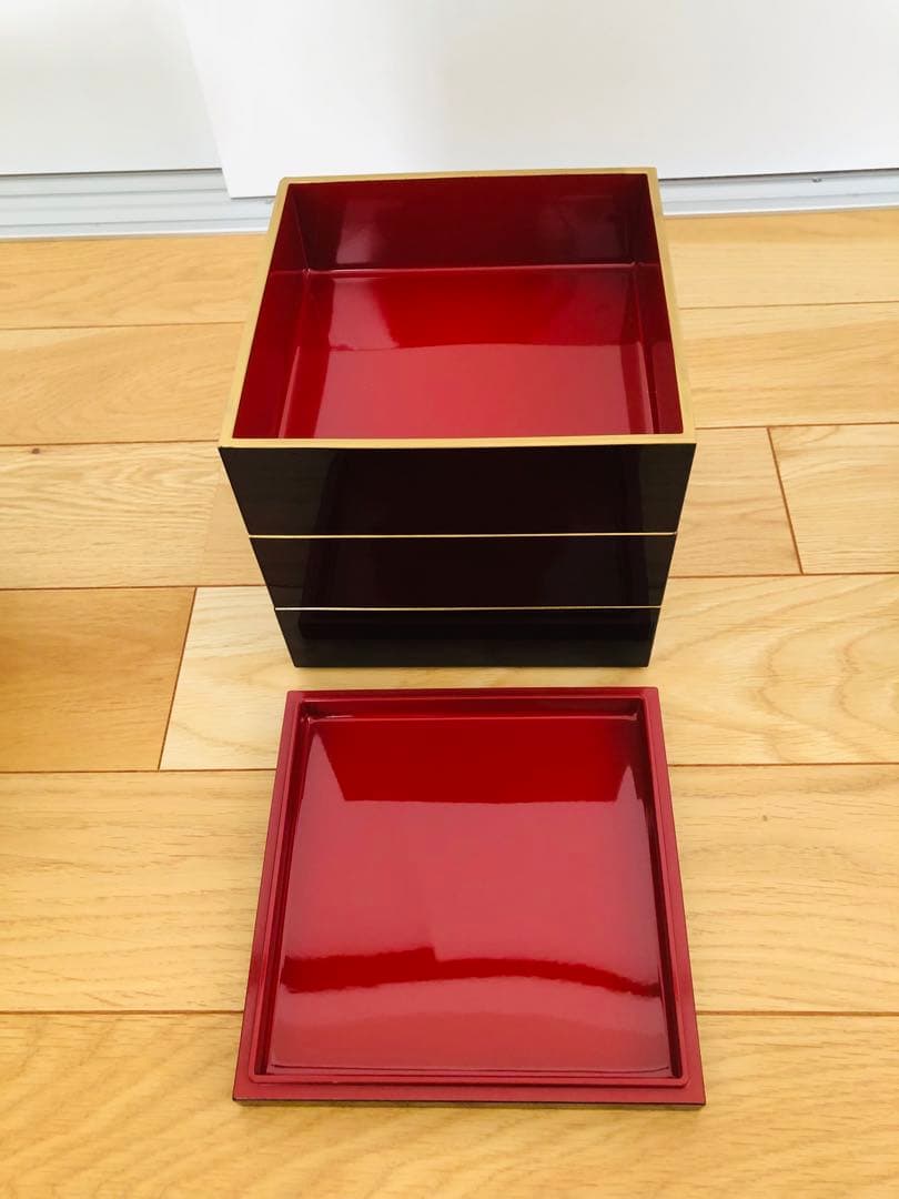 お祝い　高級漆器　セット　三段重　雑煮椀　半月盆　菓子受け　木製鏡餅