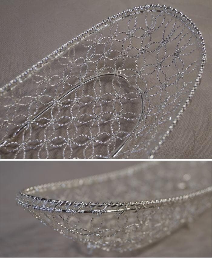 値下！銀座和光　WAKO 銀細工おしぼりトレイハンドタオルセット５客未使用超美品