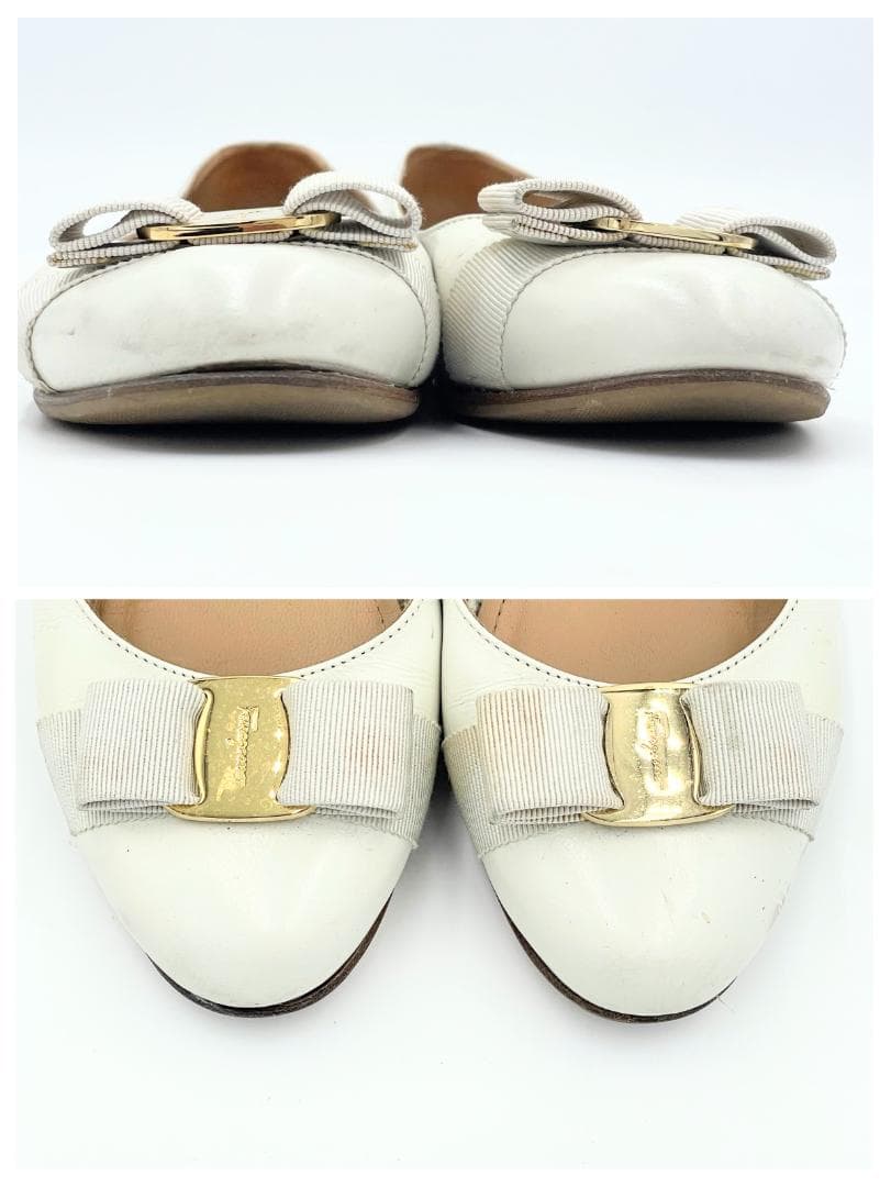 Salvatore Ferragamo フラットパンプス　ヴァラリボン　23.5