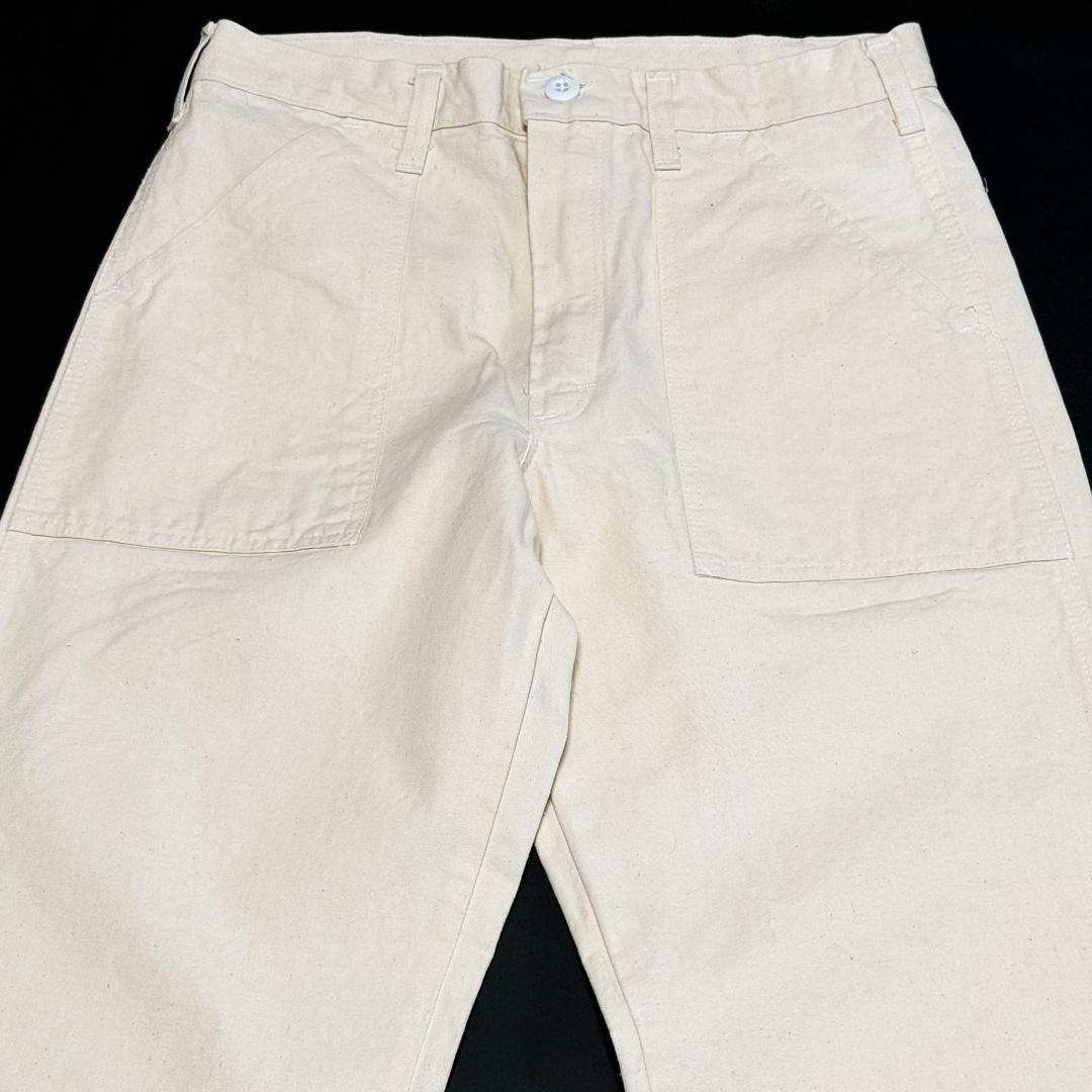 ■GUNG HO/ガンホーベイカーパンツ 生成ホ/オフホワイトW32L32美品■