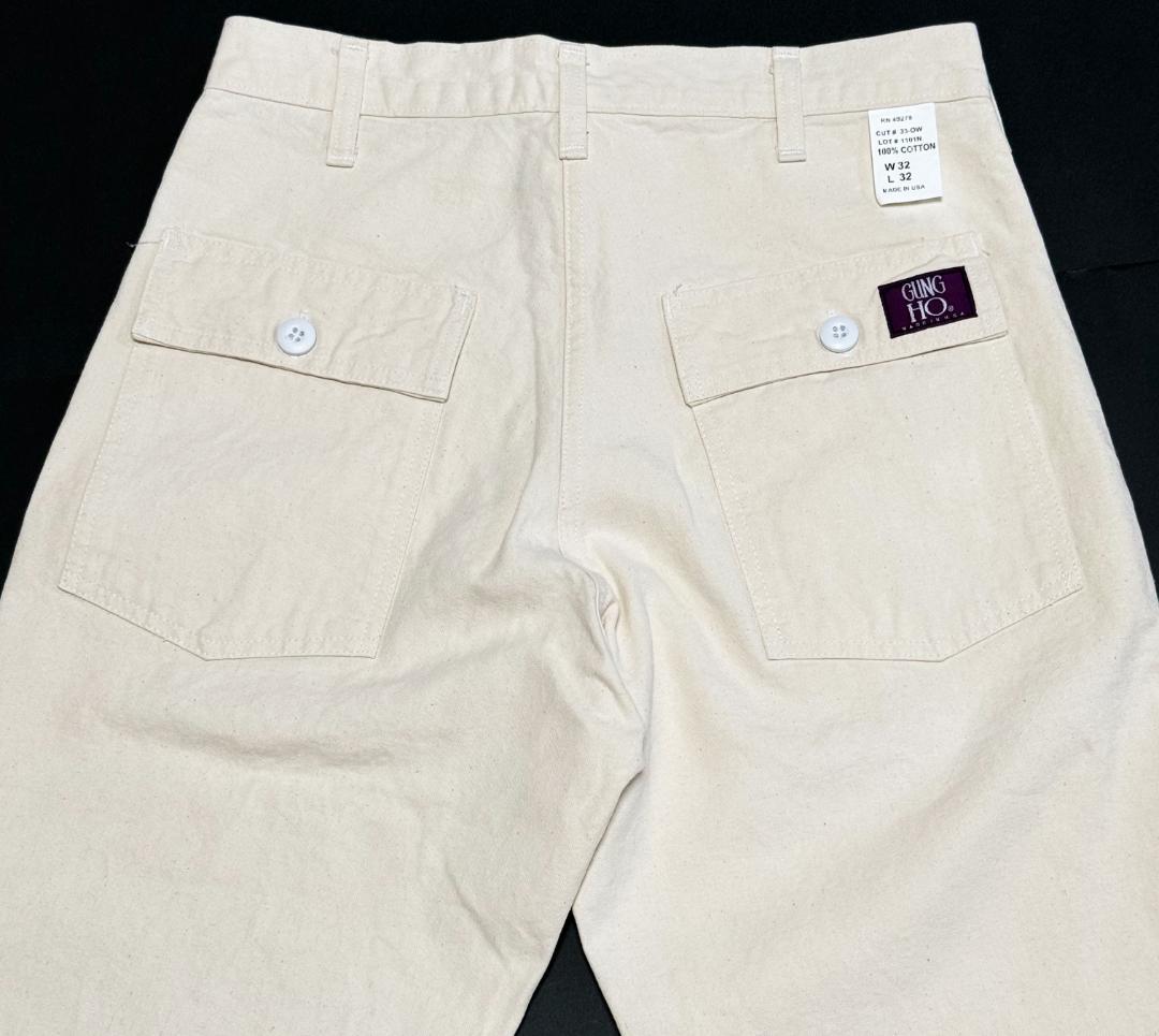 ■GUNG HO/ガンホーベイカーパンツ 生成ホ/オフホワイトW32L32美品■