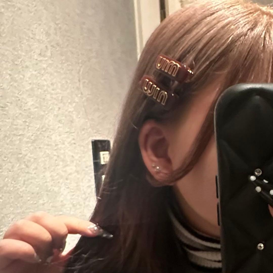 miu miu ヘアピン ヘアクリップ ボルドー ワインレッド2個セット