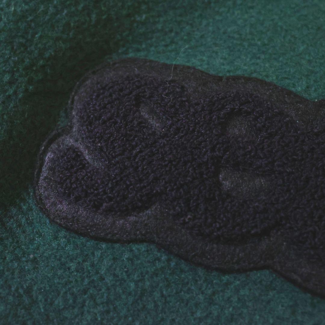 シードレス seedleSs 袖レザー シェニール織ロゴ スタジアムジャンパー