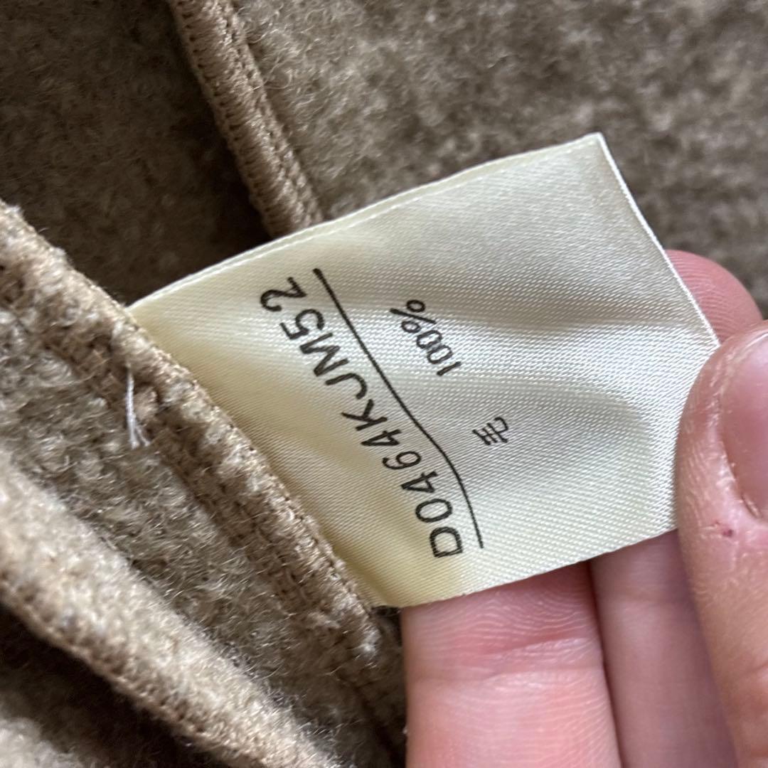 美品　Papas ウールコート　フリースジャケット ベージュ　くるみボタン