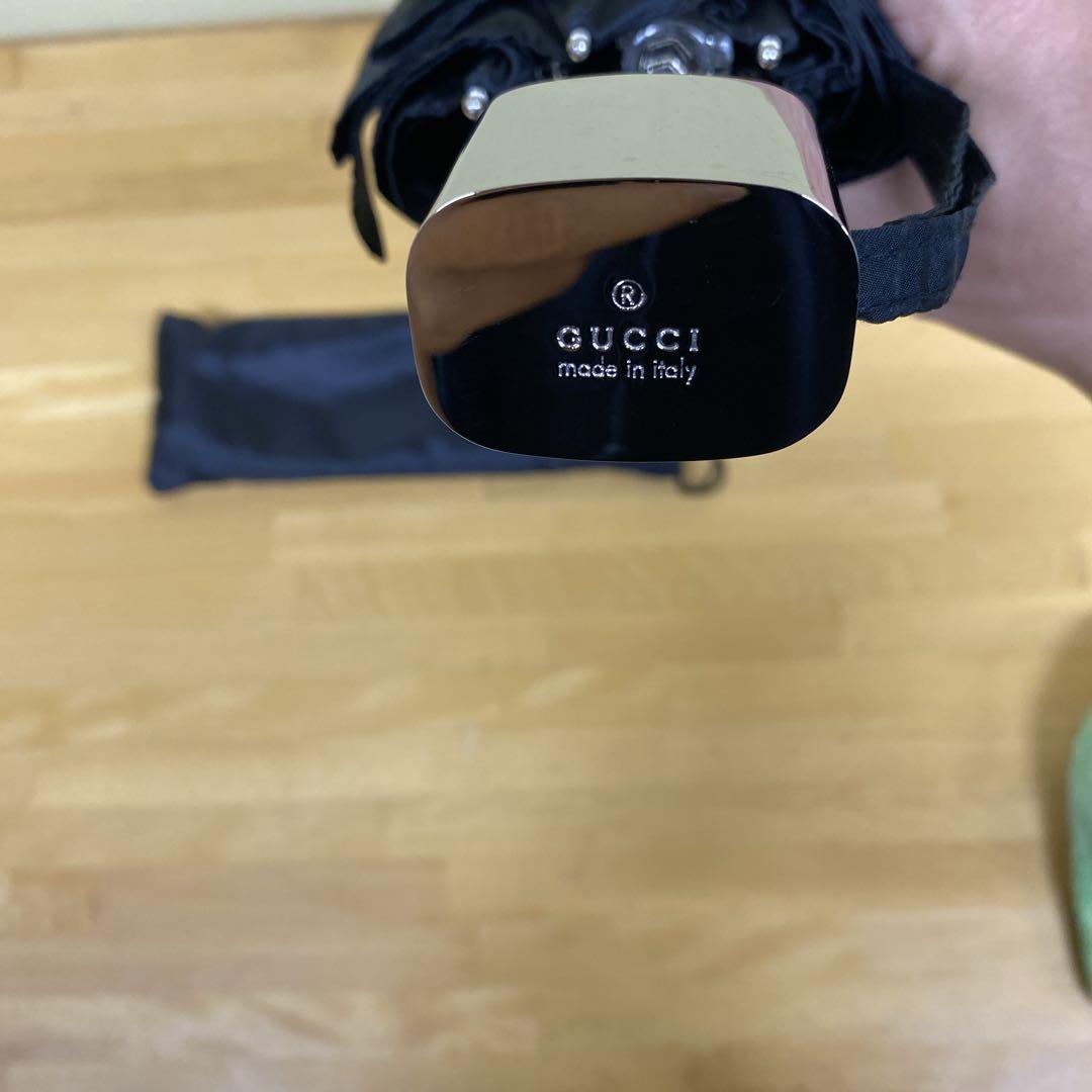 ★極美品★Gucci 折りたたみ傘 ブラックGGパターン ケース付き グッチ