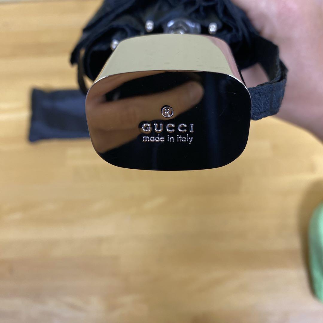 ★極美品★Gucci 折りたたみ傘 ブラックGGパターン ケース付き グッチ