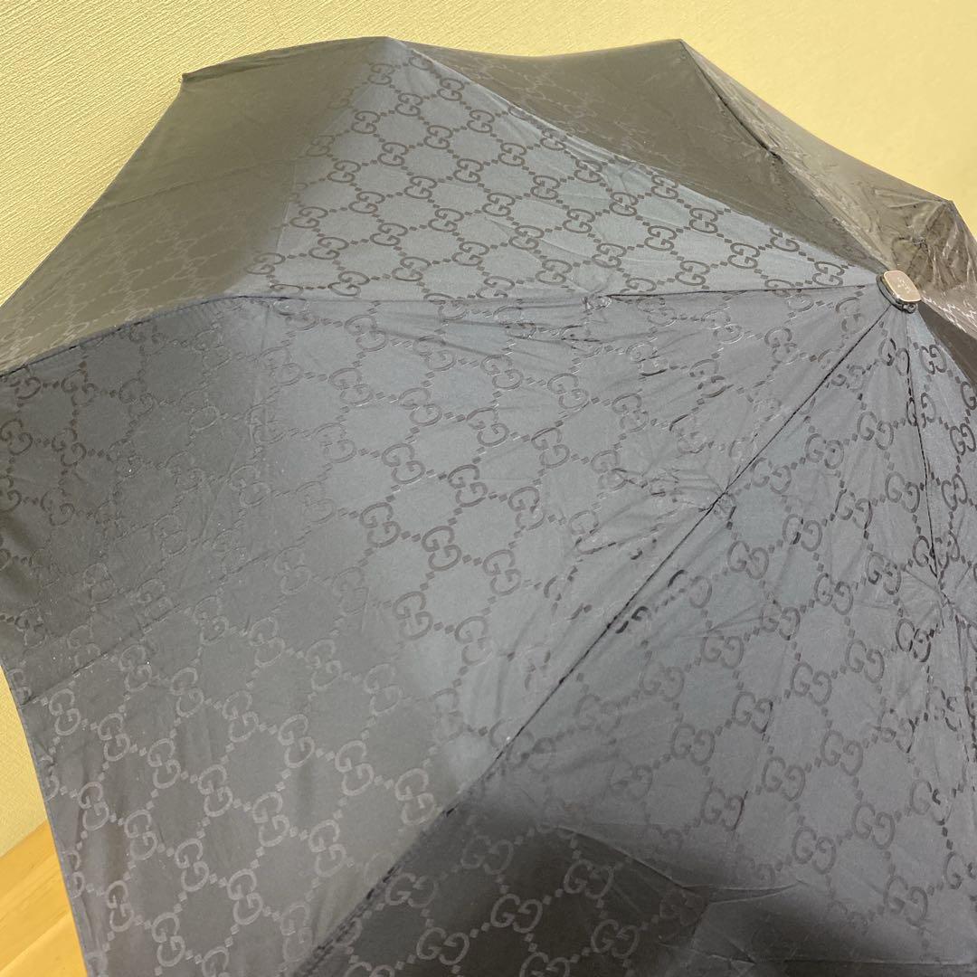 ★極美品★Gucci 折りたたみ傘 ブラックGGパターン ケース付き グッチ